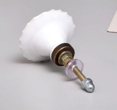 Ceramic Grey Flower Decorative Drawer Knob