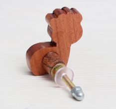 Brown Wooden Mini Giraffe Dresser Knob