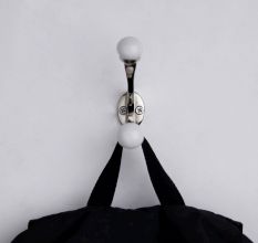 Silver Double Loop Ceramic Zinc Hooks