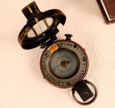 Handcrafted Vintage Brass Compass from British Period
