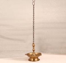 South Indian Brass Hanging Oil Lamp for Prayer Room