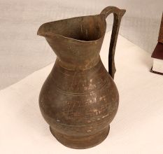 Handmade Himalayan Art Jug with Handle Made of Brass