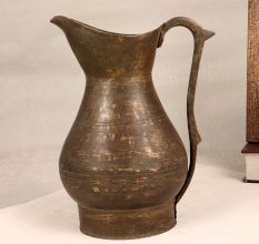 Handmade Himalayan Art Jug with Handle Made of Brass