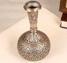 Handmade Nickel Plated Brass Flower Pot for Decoration