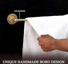 Golden Handmade Towel Hanger Made of Premium Brass