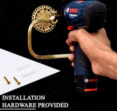 Premium Toilet Paper Holder Made of Brass in Golden Finish