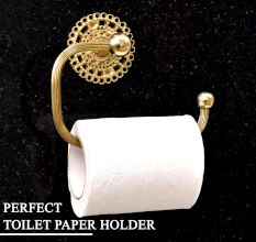 Premium Toilet Paper Holder Made of Brass in Golden Finish