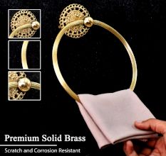 Golden Premium Handcrafted Brass Towel Ring for Bathroom