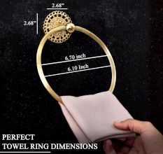 Golden Premium Handcrafted Brass Towel Ring for Bathroom