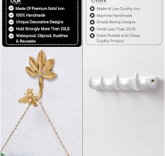 Golden Iron Bee Wall Hooks for Hanging