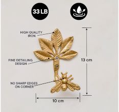 Golden Iron Bee Wall Hooks for Hanging