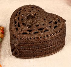Odisha Art Brass Jewelry Box in Vintage Dark Finish