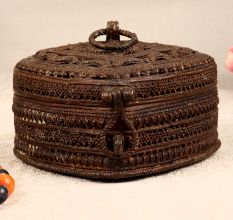 Odisha Art Brass Jewelry Box in Vintage Dark Finish