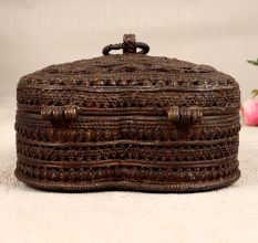 Odisha Art Brass Jewelry Box in Vintage Dark Finish
