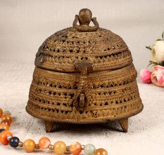 Traditional Handmade Brass Jewelry Box for Storage
