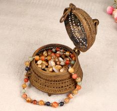 Traditional Handmade Brass Jewelry Box for Storage