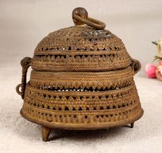 Traditional Handmade Brass Jewelry Box for Storage