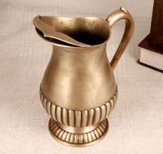 Handmade Silver Finish White Metal Jug for Home Decor