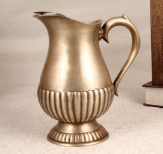 Handmade Silver Finish White Metal Jug for Home Decor