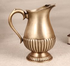 Handmade Silver Finish White Metal Jug for Home Decor