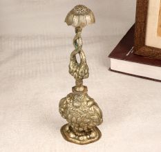 Handmade Gray Finish Gulab Pash Bottle Made of White Metal