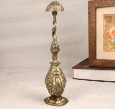 Handmade Gray Finish Gulab Pash Bottle Made of White Metal