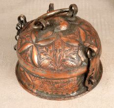 Antique Brown Copper Paan Daan in Islamic Art for Decor
