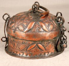 Antique Brown Copper Paan Daan in Islamic Art for Decor