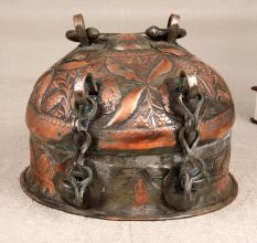 Antique Brown Copper Paan Daan in Islamic Art for Decor