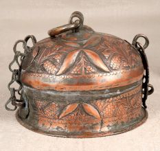 Antique Brown Copper Paan Daan in Islamic Art for Decor