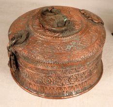 Handmade Round Jewelry Box Made of Premium Copper