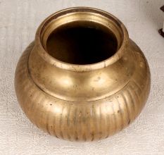Elegant Brown Handmade Holy Water Pot Made of Brass