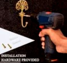 3 Pieces Golden Brass Tree Key Wall Hooks
