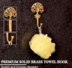 3 Pieces Golden Brass Tree Key Wall Hooks
