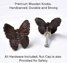 6 Pieces Butterfly Metal Drawer Knobs