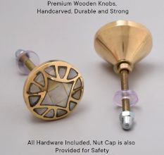 Gold Embroidered Metal Cabinet Knobs 6 Pieces