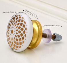 6 Pieces Golden Flat Ceramic Drawer Knobs