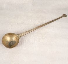 Handmade Vintage Brass Cooking Spoon for Home Decor
