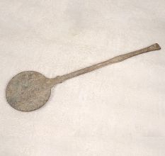Vintage Handcrafted Brass Flat Cooking Spoon for Decor