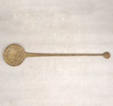 Brown Finish Brass Flat Cooking Spoon for Vintage Collection