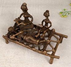 Brown Finish Brass Tribal Art Figure for Home Decoration