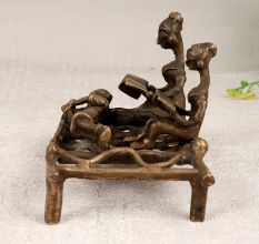 Brown Finish Brass Tribal Art Figure for Home Decoration
