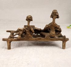 Brown Finish Brass Tribal Art Figure for Home Decoration