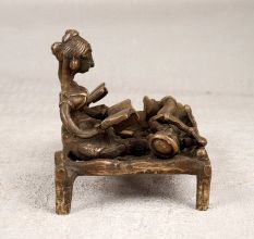Brown Finish Brass Tribal Art Figure for Home Decoration
