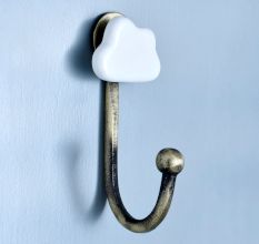 White Cloud Ceramic Metal Hook Antique Fitting