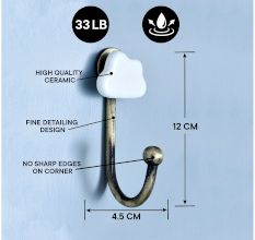 White Cloud Ceramic Metal Hook Antique Fitting
