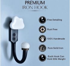 White Cloud Ceramic Hook