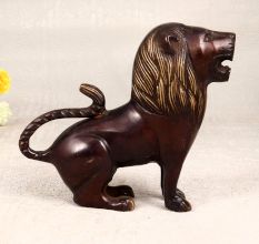 Dark Finish Handmade Lion Statue Made of Finest Brass