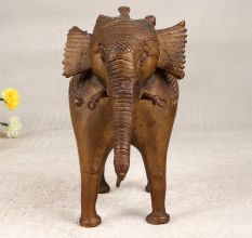 Beautiful Tribal Art Brass Elephant Statue for Home Decor