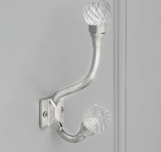 Clear Cut Round Glass Iron Heavy Duty Wall Hook